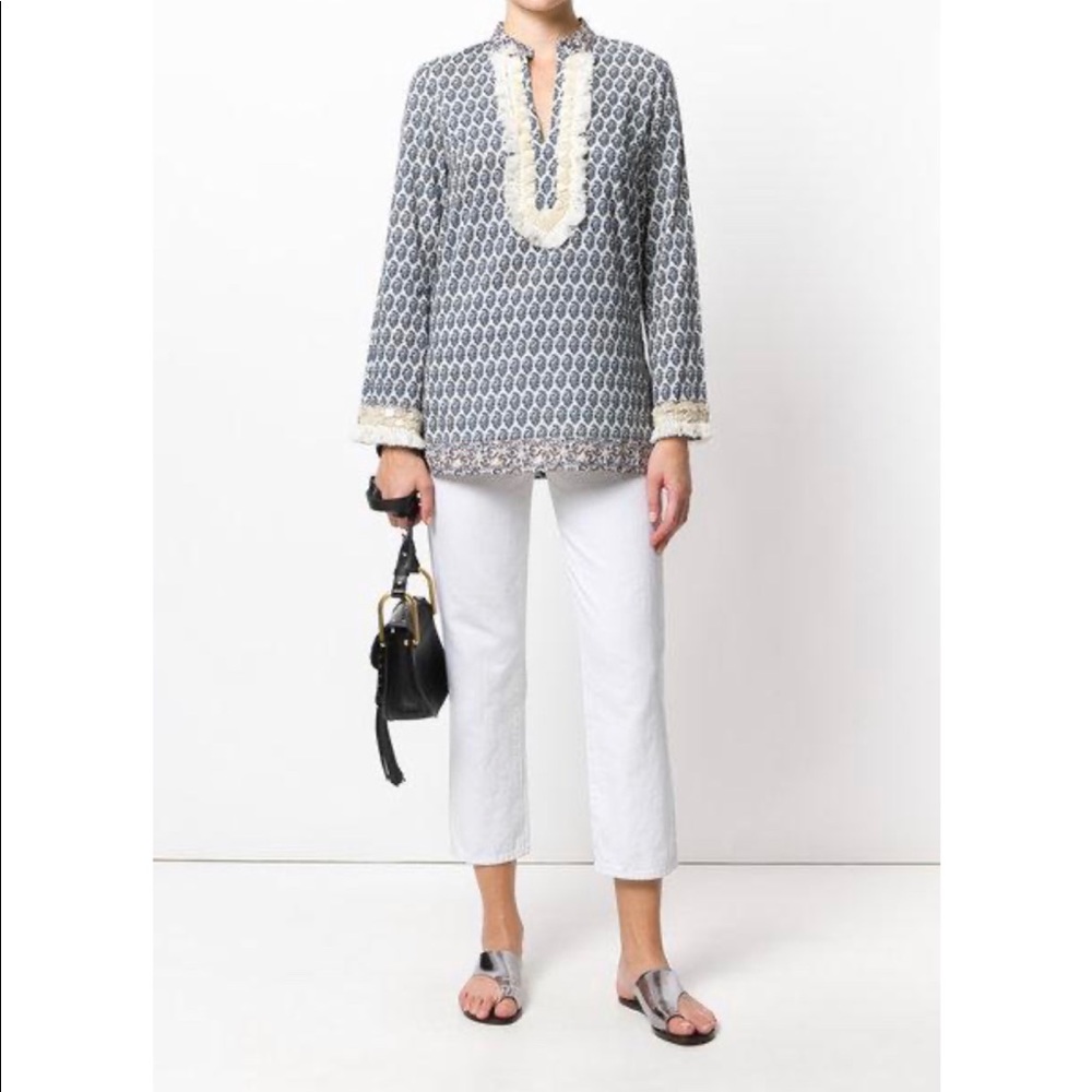 Tory Burch Embellished Tunic in Ellise Paisley